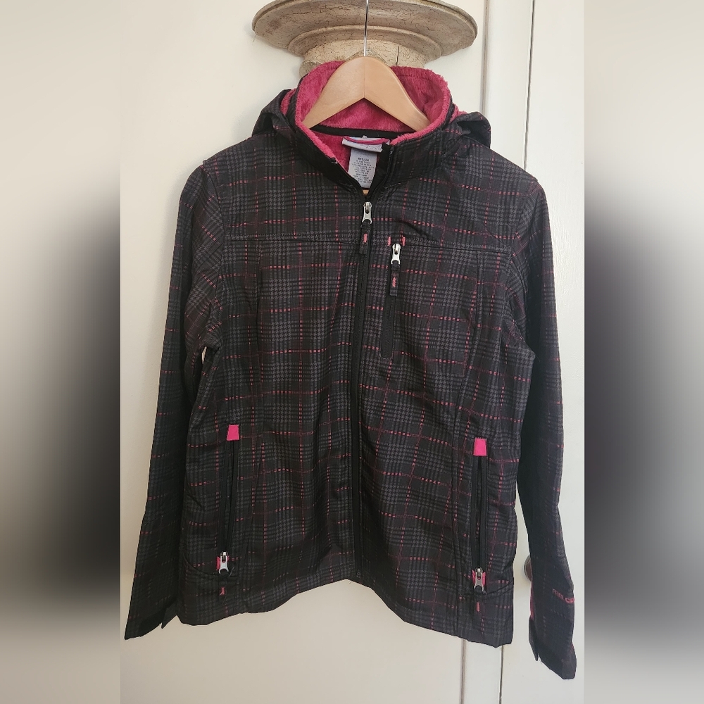 Free Country Black and Pink Checkered Ski Jacket
